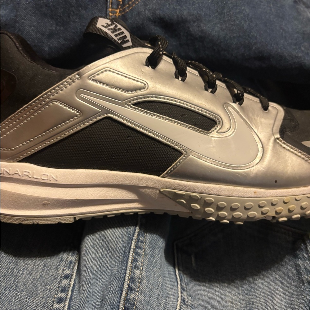 Nike Black and Silver Sports Sneakers